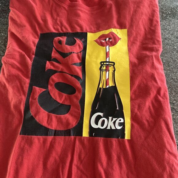 Lucky Brand Coca Cola T-Shirt Mens M  Red Crew Neck Short Sleeve Cotton - Picture 2 of 7